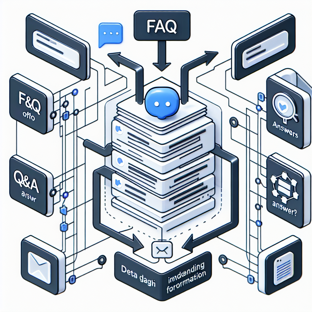 Diagram of website FAQ/Q&A schema markup feeding into an AI chatbot's decision process.