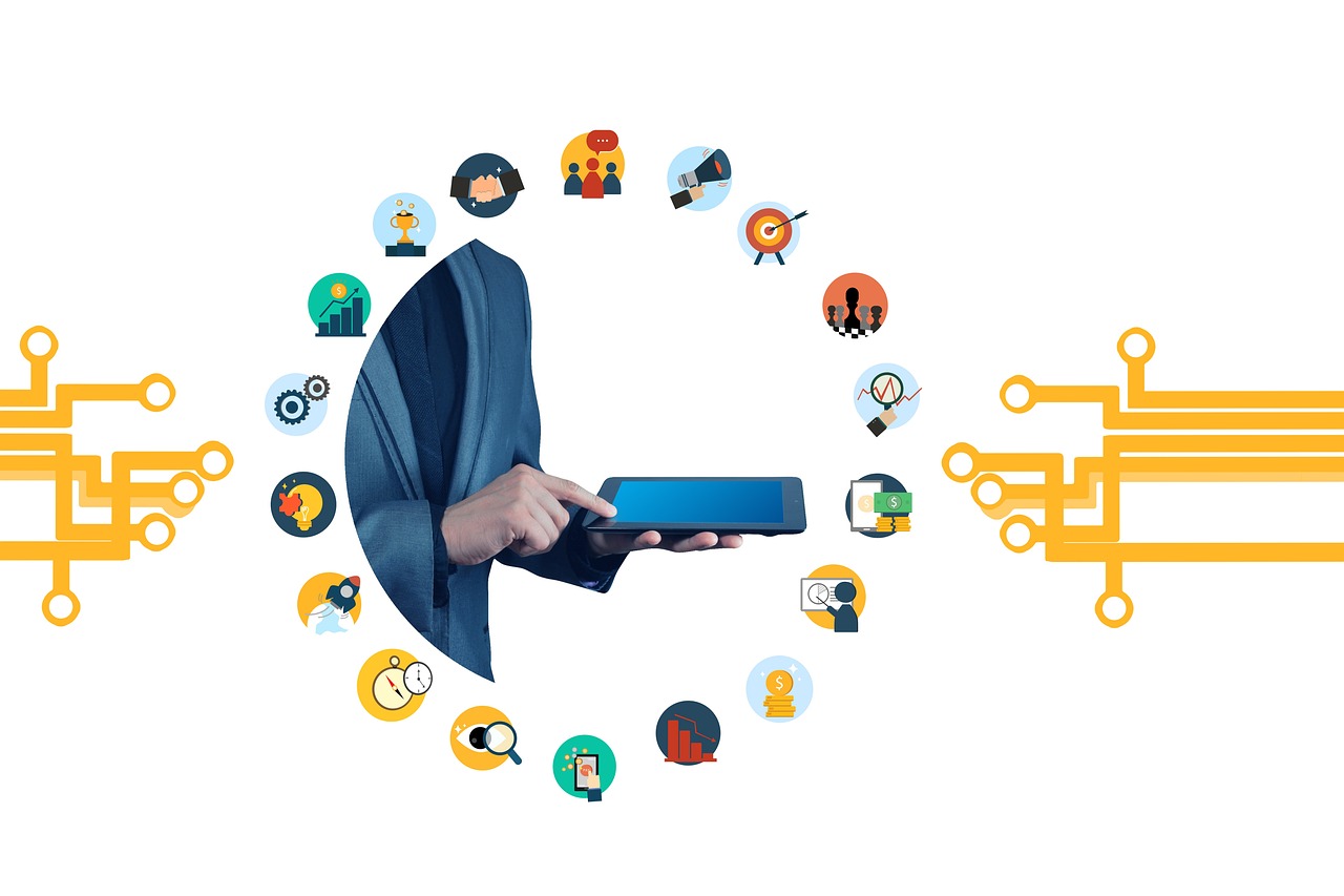 Construction team reviewing digital marketing strategy on a laptop